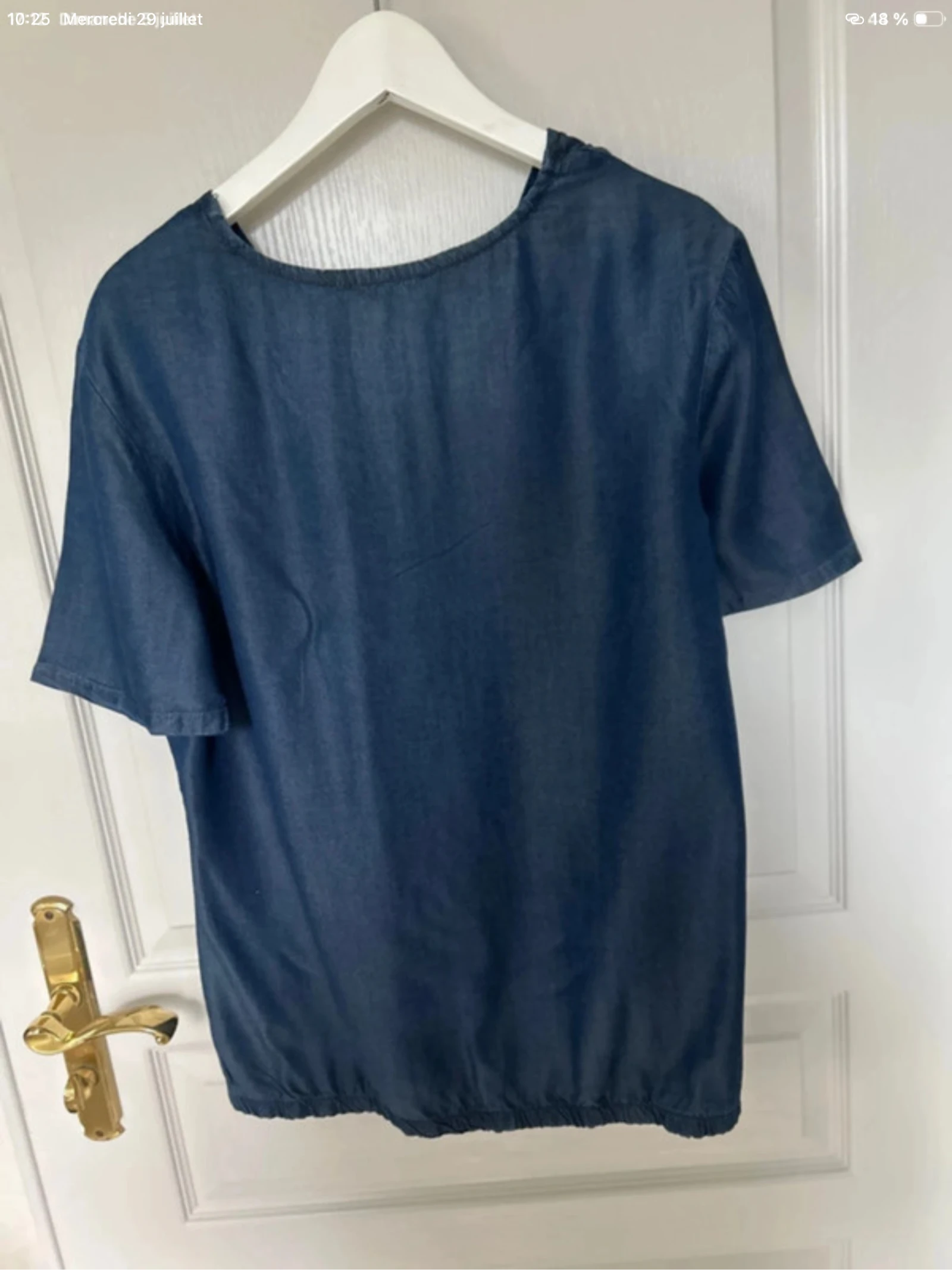 Blusa azul jeans manga corta PROMOD💕 – photo 3
